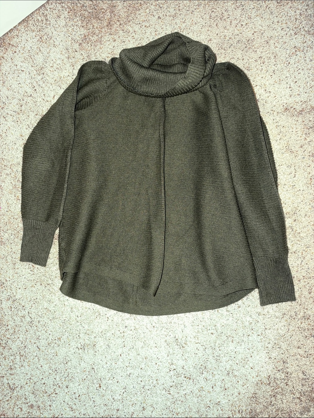 Cyrus Olive Green Cowl Neck Pullover Sweater